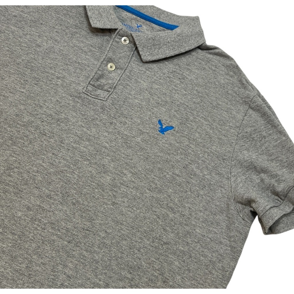 American Eagle Outfitters Men's XL Polo‎ Shirt Gray Classic Fit Pullover Preppy